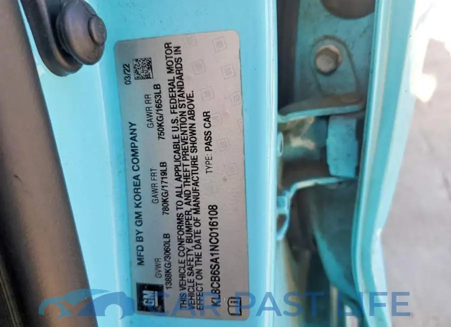 KL8CB6SA1NC016108# 12