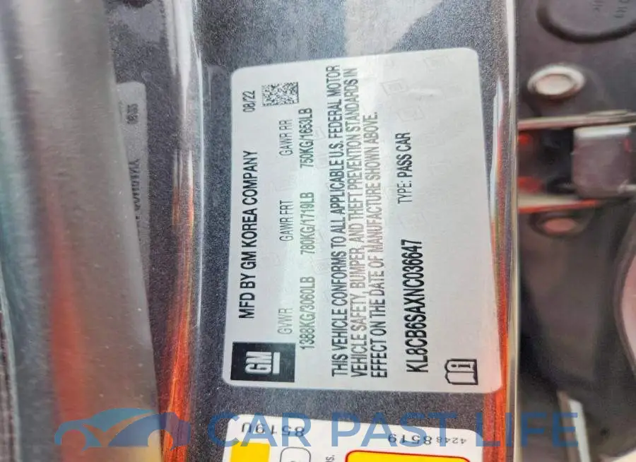 KL8CB6SAXNC036647# 13