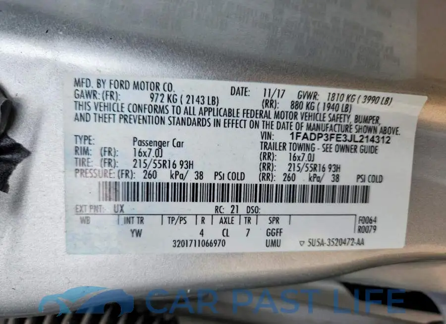 1FADP3FE3JL214312# 12