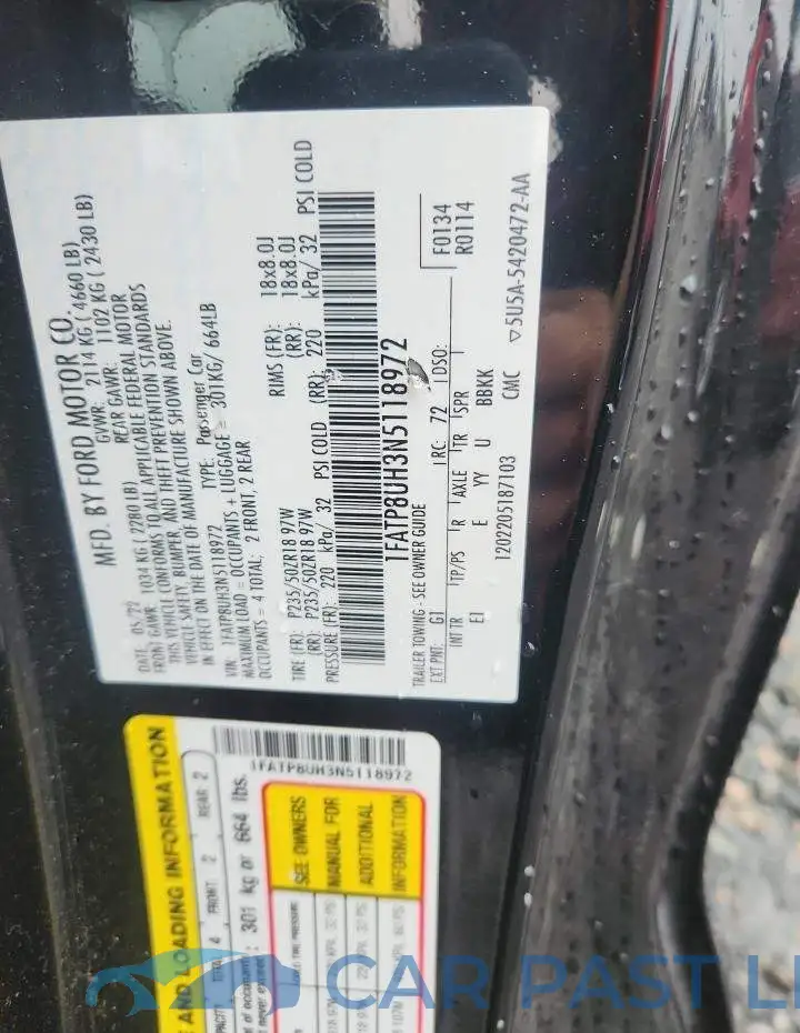 1FATP8UH3N5118972# 12