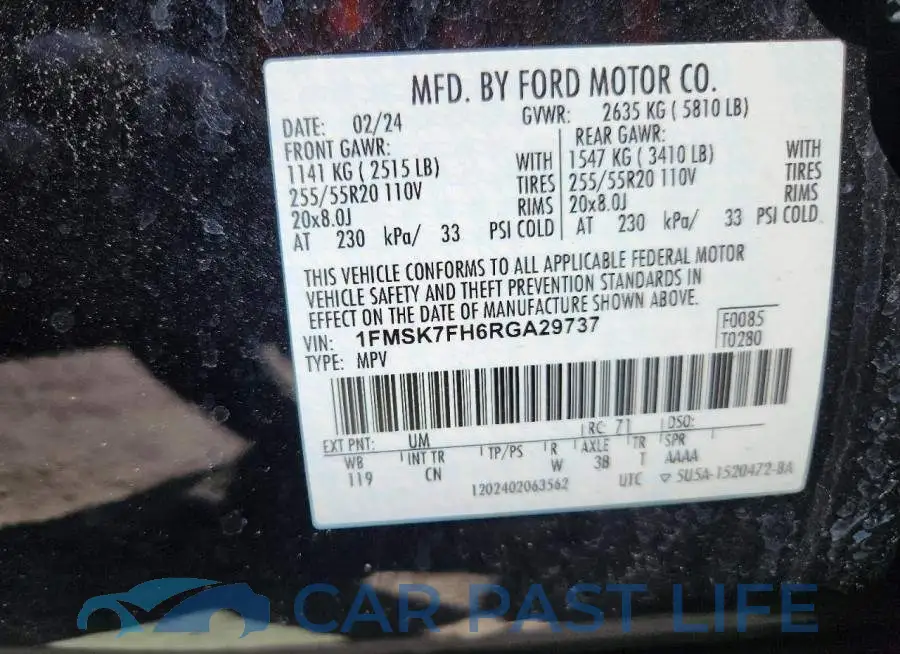 1FMSK7FH6RGA29737# 14