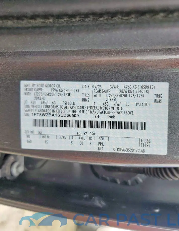 1FT8W2BA1SED66509# 12