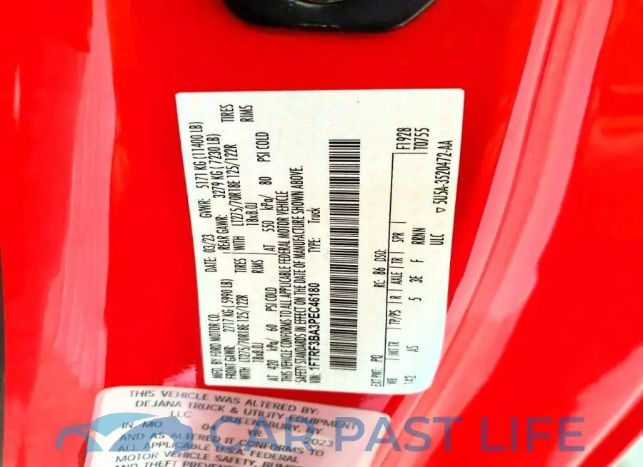1FTRF3BA3PEC46180# 12