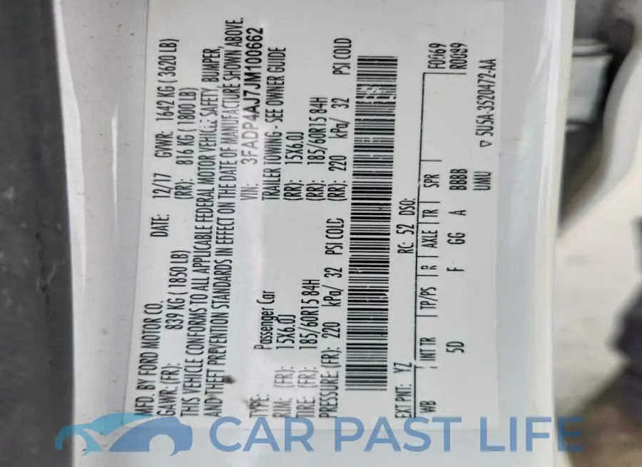 3FADP4AJ7JM100662# 13