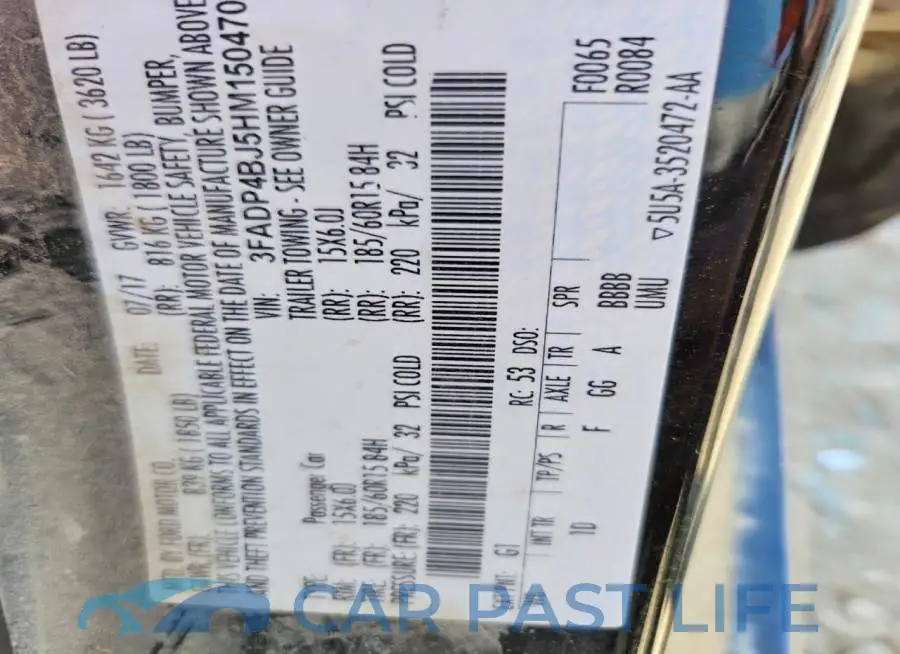 3FADP4BJ5HM150470# 12