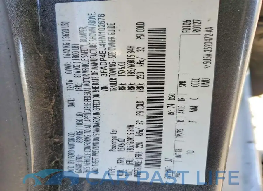 3FADP4EJ4HM102678# 13