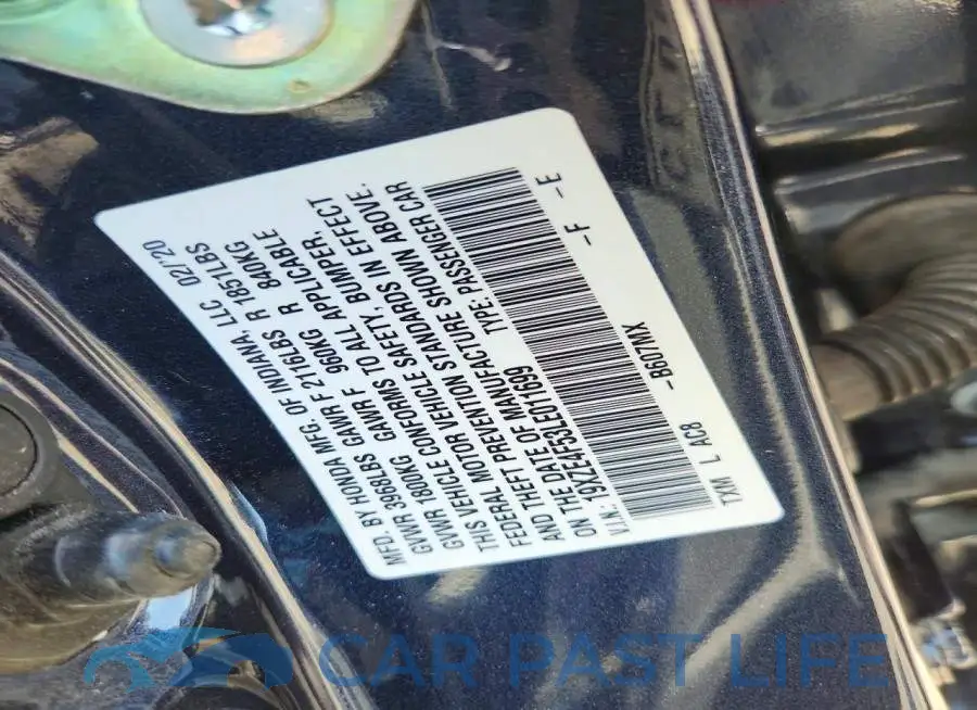 19XZE4F53LE011699# 12
