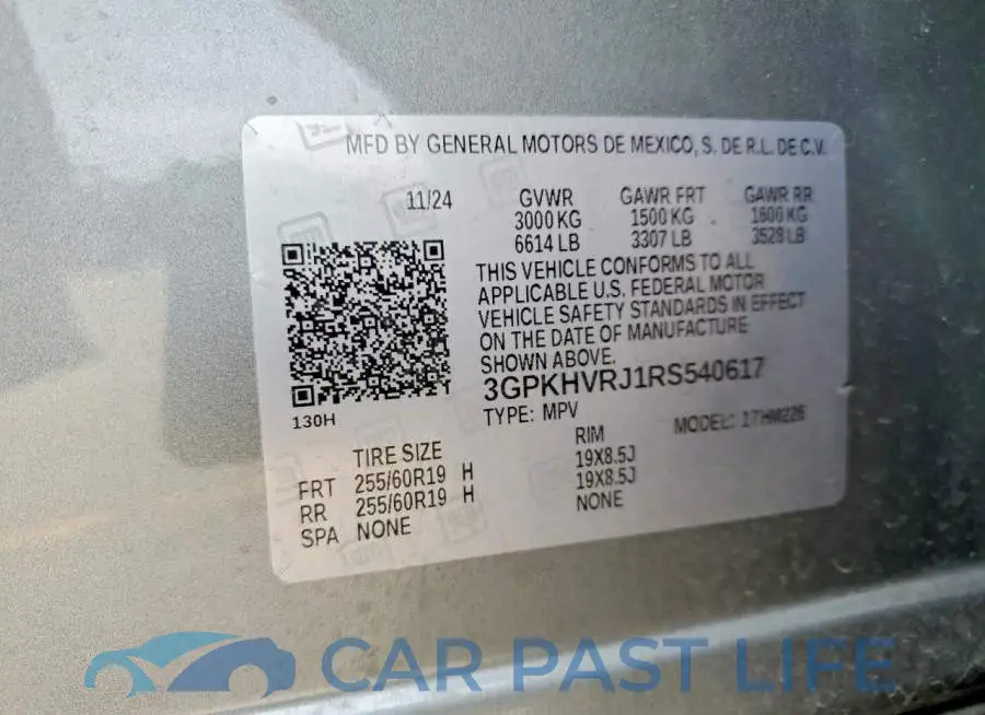 3GPKHVRJ1RS540617# 12