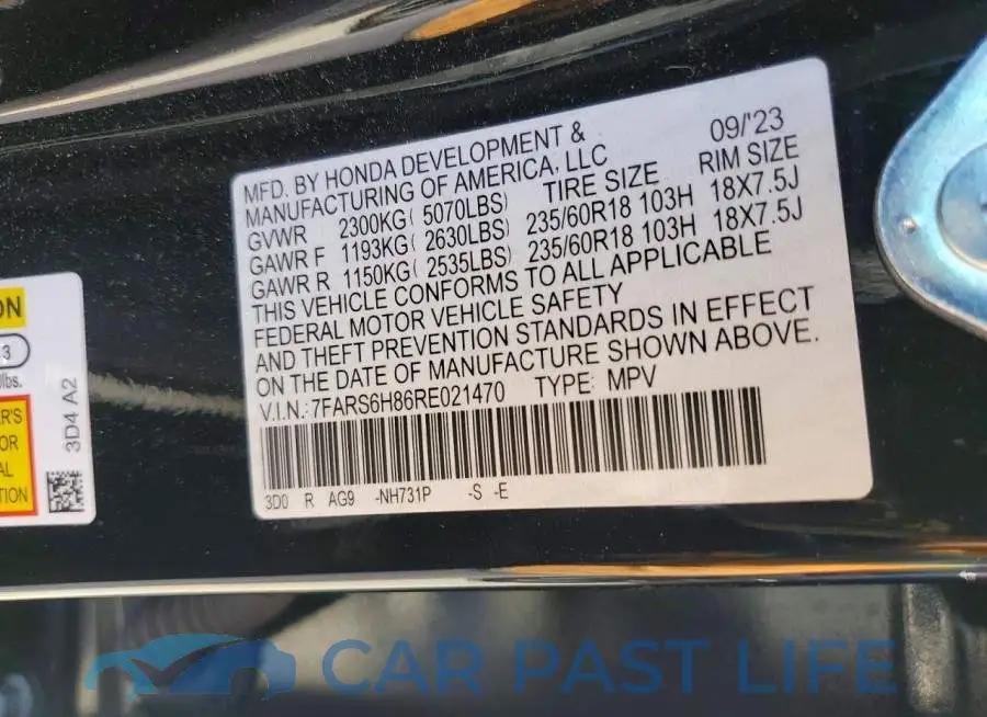 7FARS6H86RE021470# 13