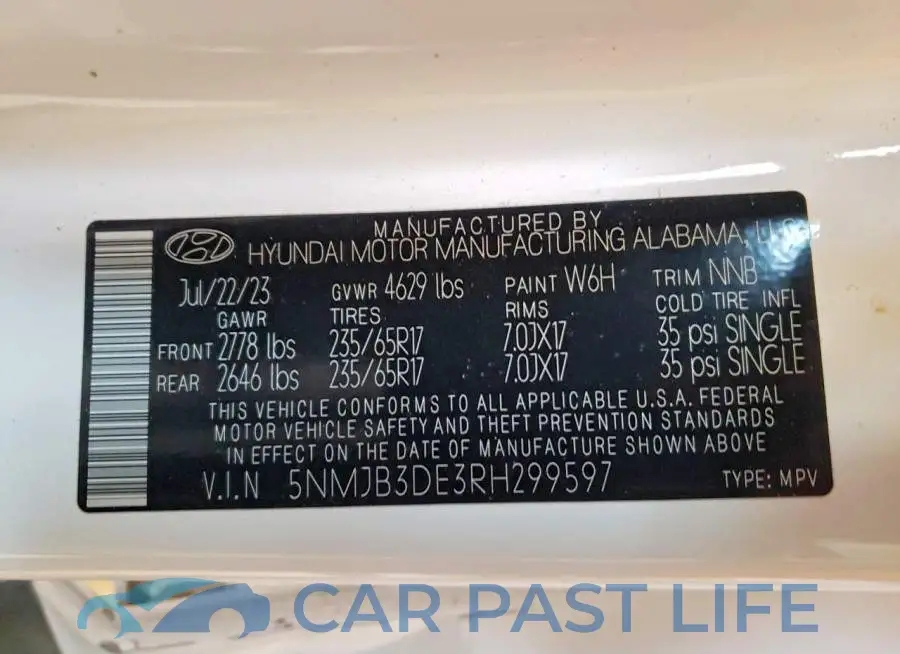 5NMJB3DE3RH299597# 13