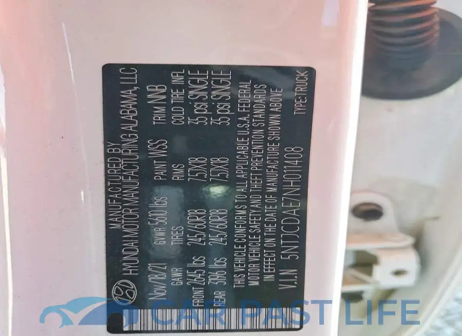 5NTJCDAE7NH011408# 13