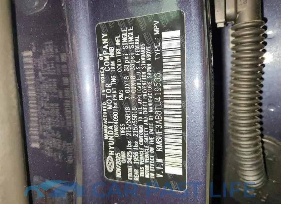 KM8HF3AB8TU419533# 13