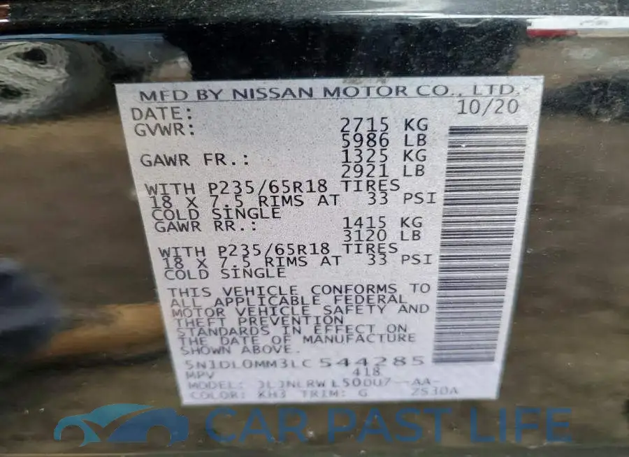 5N1DL0MM3LC544285# 13