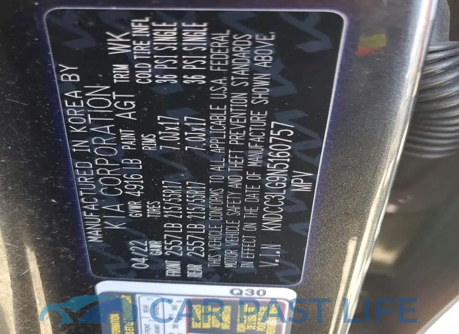 KNDCC3LG9N5160757# 12