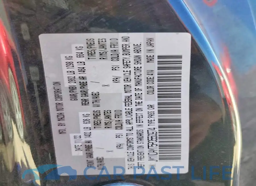 JM1NDAM75P0550974# 13