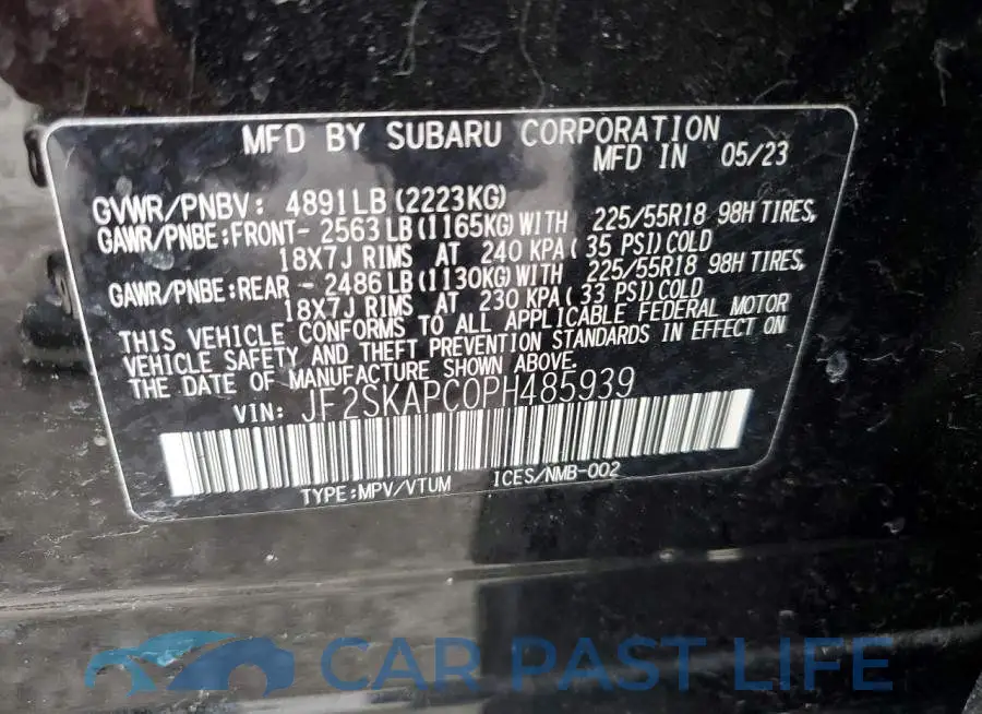 JF2SKAPC0PH485939# 12