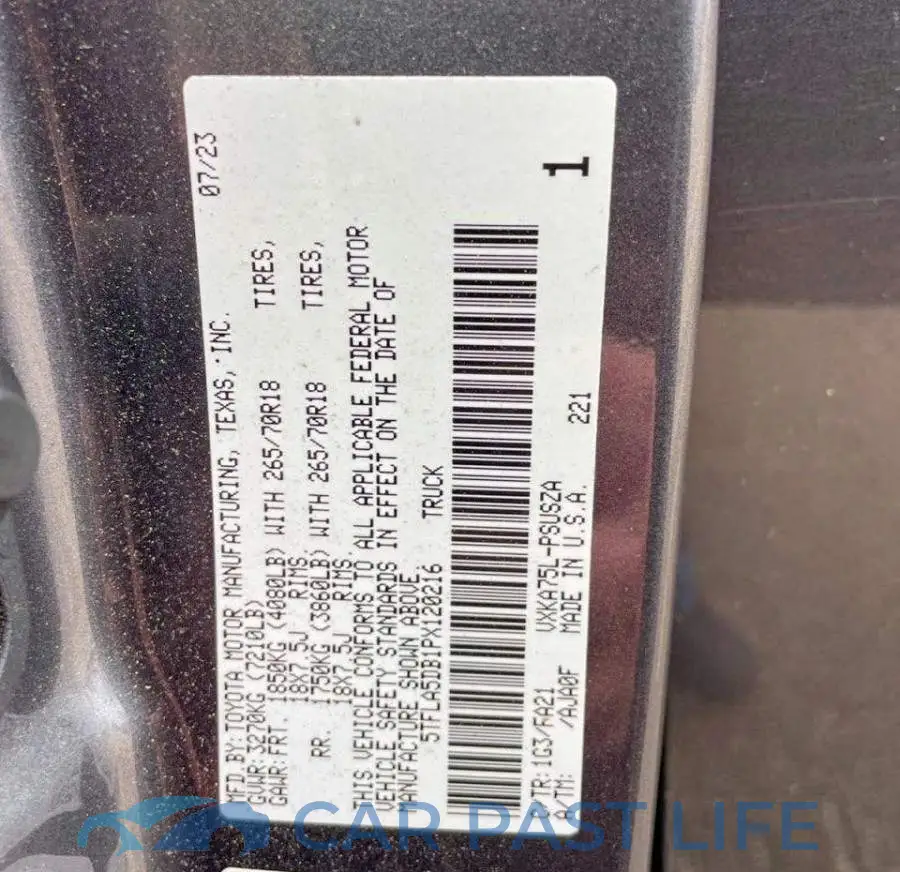 5TFLA5DB1PX120216# 10