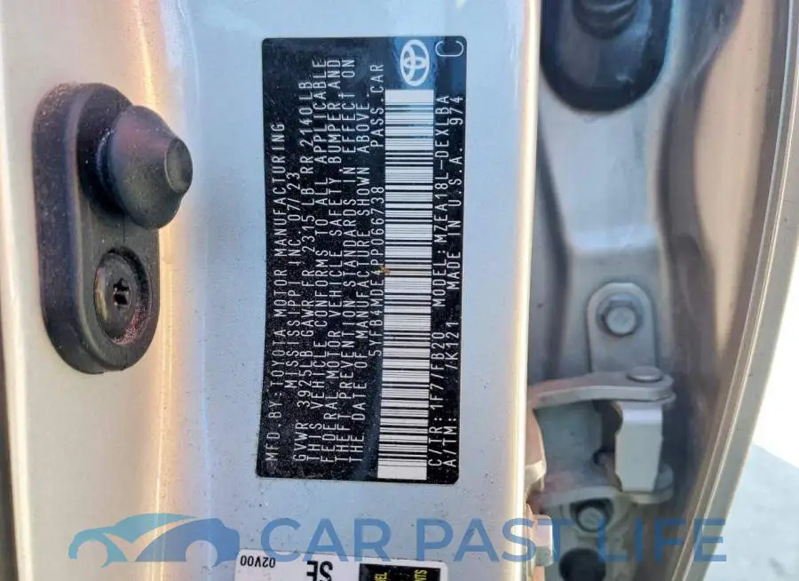 5YFB4MDE4PP066738# 12