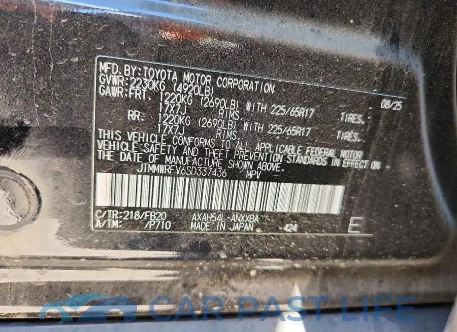 JTMMWRFV6SD337436# 13