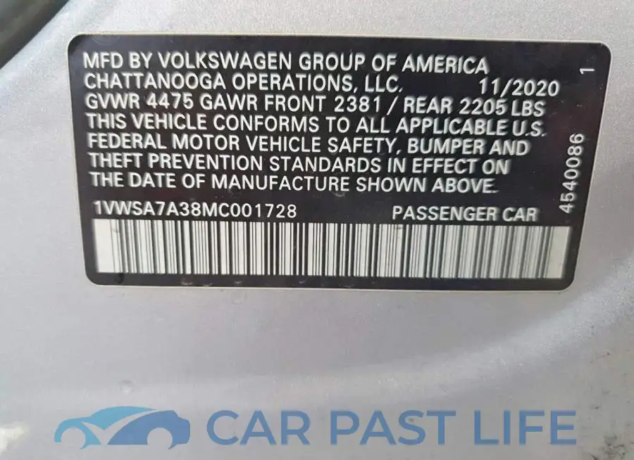 1VWSA7A38MC001728# 13