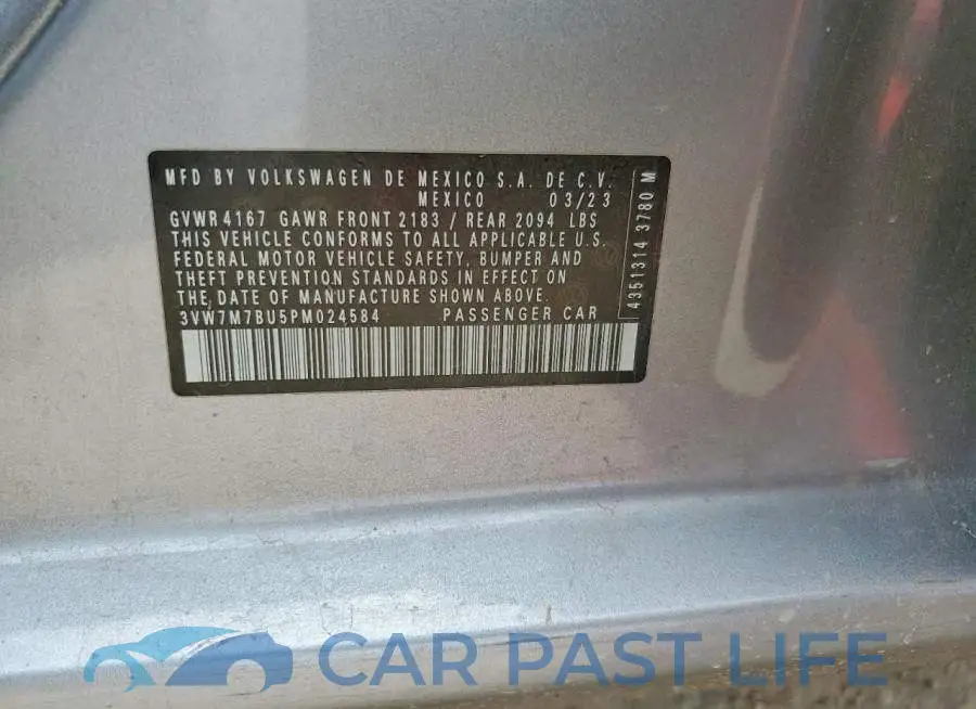 3VW7M7BU5PM024584# 12