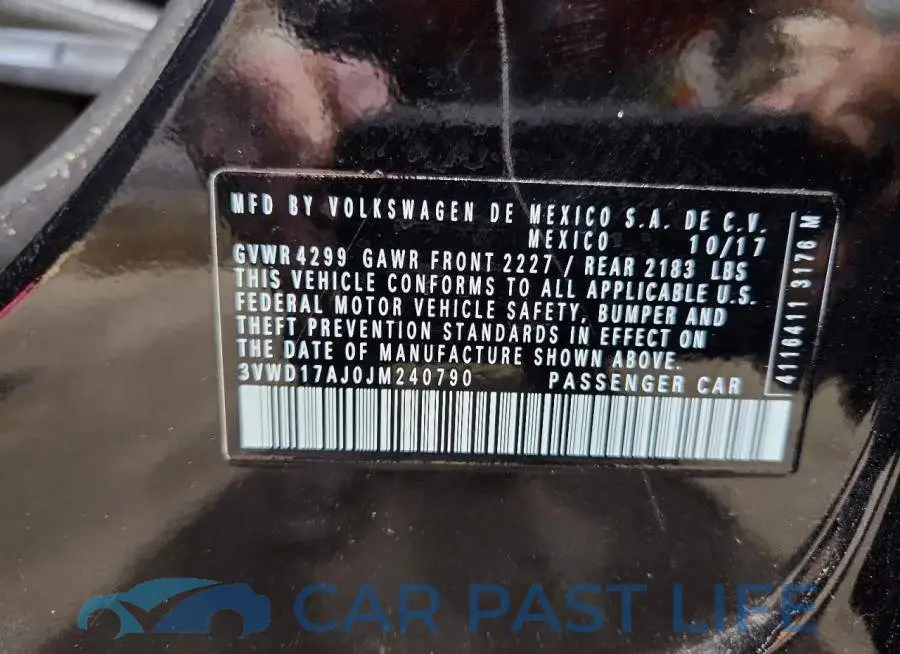 3VWD17AJ0JM240790# 12