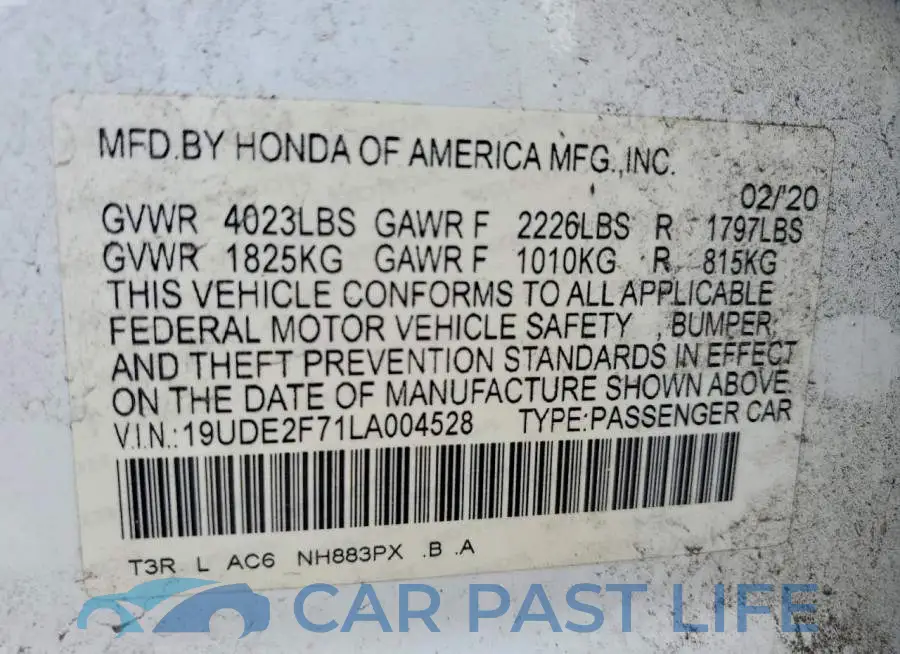19UDE2F71LA004528# 12