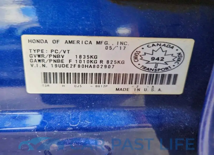 19UDE2F80HA802907# 12