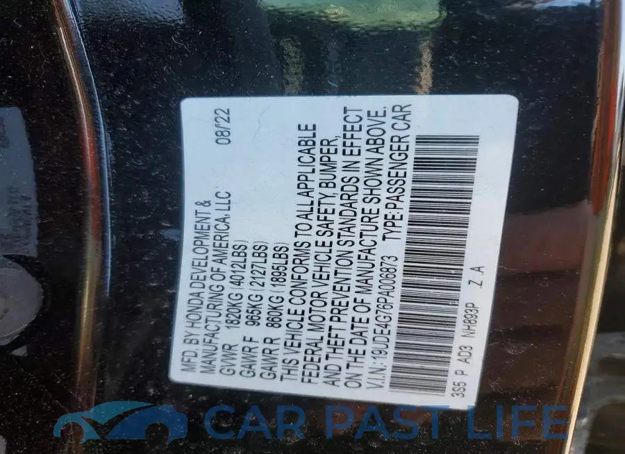 19UDE4G76PA006873# 12