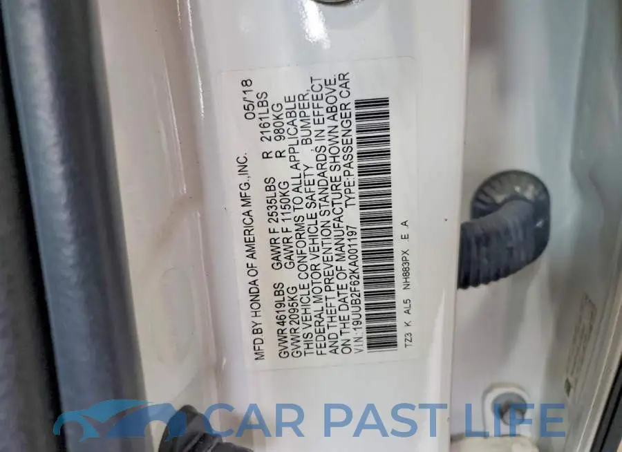 19UUB2F62KA001197# 13