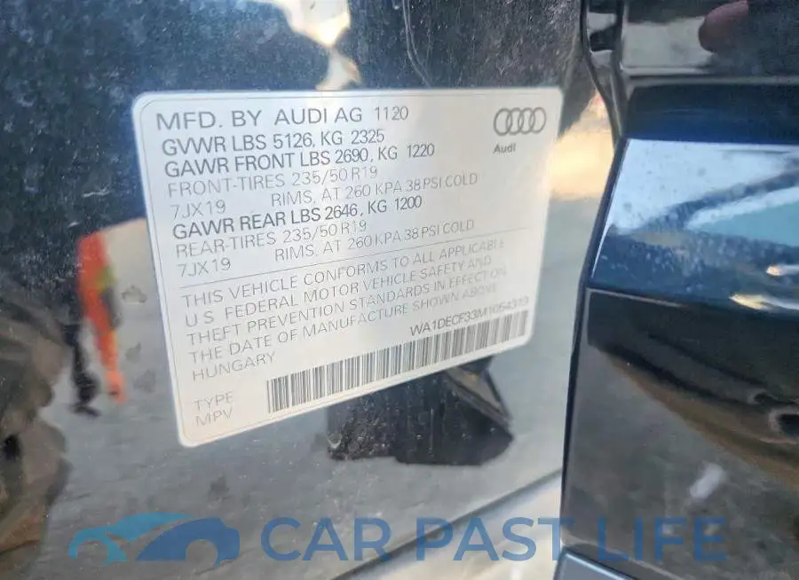 WA1DECF33M1054313# 13