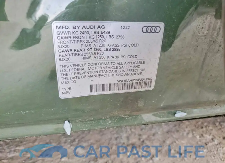 WA1EAAFY9P2042942# 14