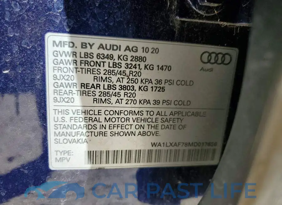 WA1LXAF78MD017656# 14