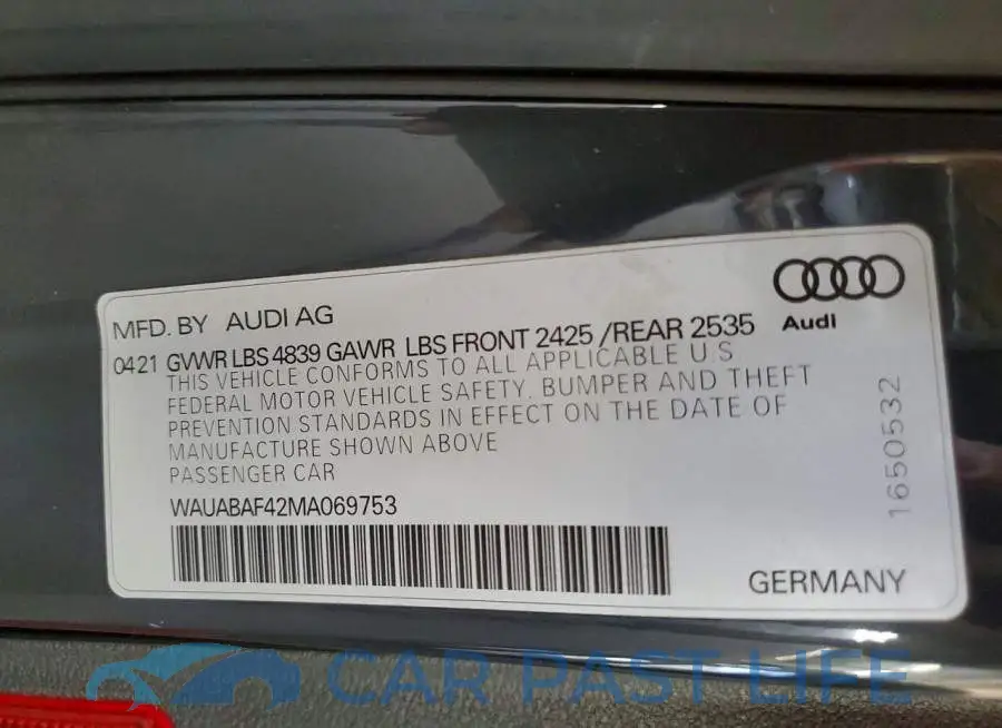 WAUABAF42MA069753# 12