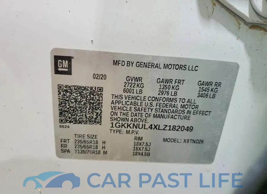 1GKKNUL4XLZ182049# 13