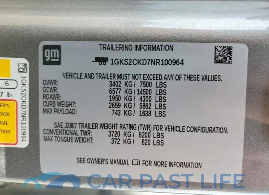 1GKS2CKD7NR100964# 13