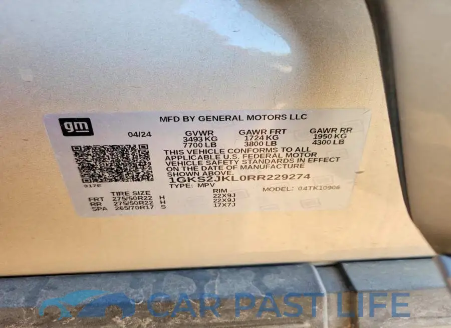 1GKS2JKL0RR229274# 14
