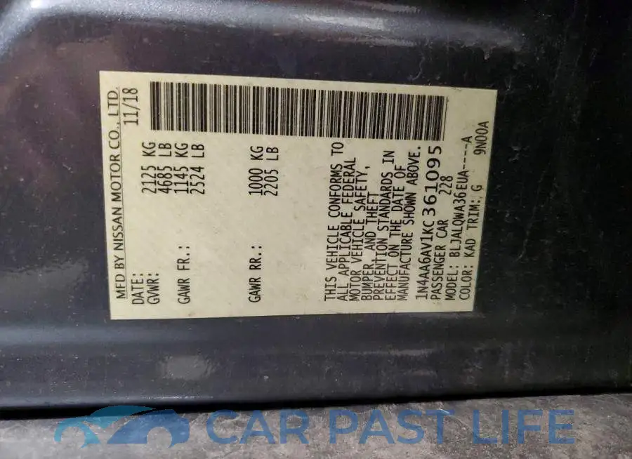 1N4AA6AV1KC361095# 13