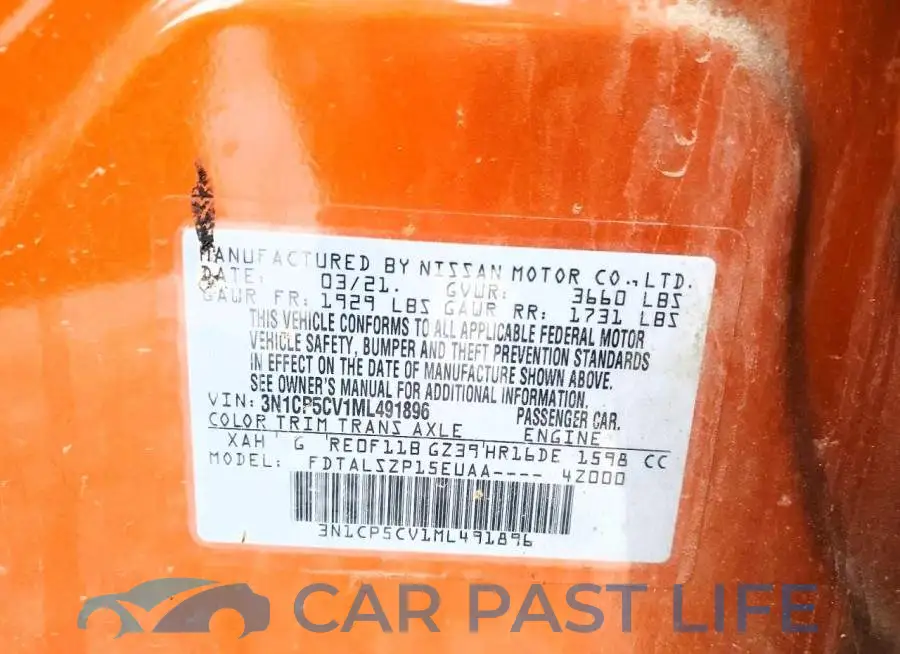 3N1CP5CV1ML491896# 13