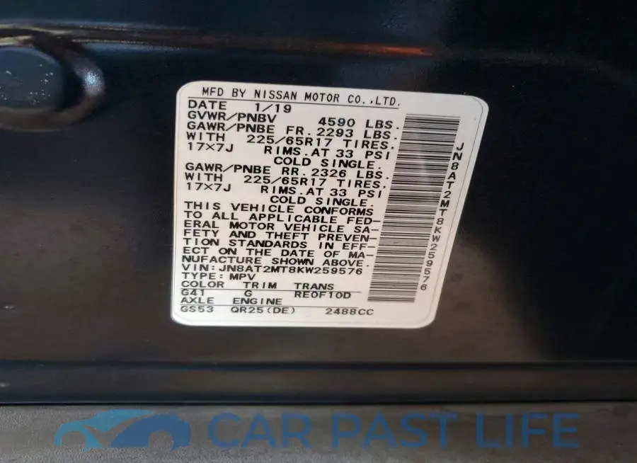 JN8AT2MT8KW259576# 13