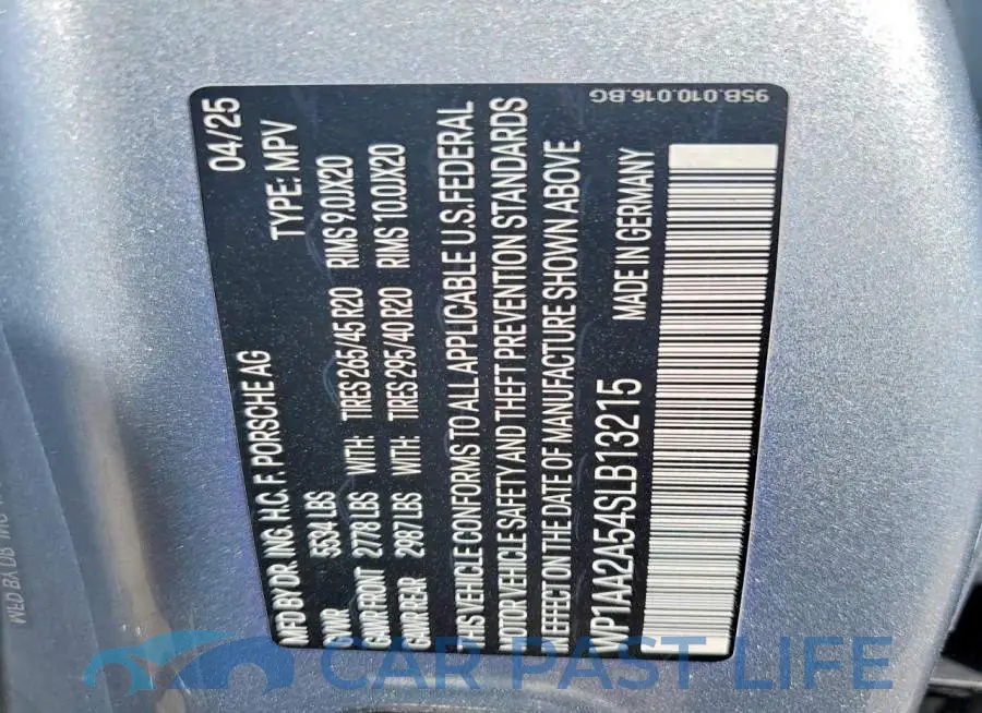 WP1AA2A54SLB13215# 13