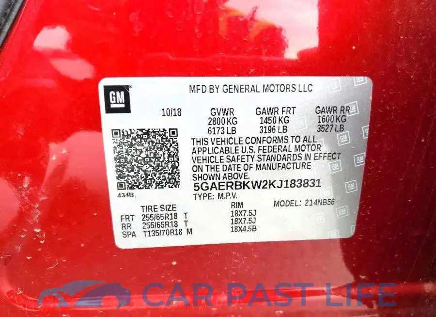 5GAERBKW2KJ183831# 13