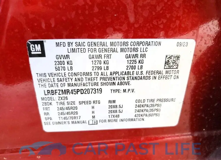 LRBFZMR45PD207319# 13