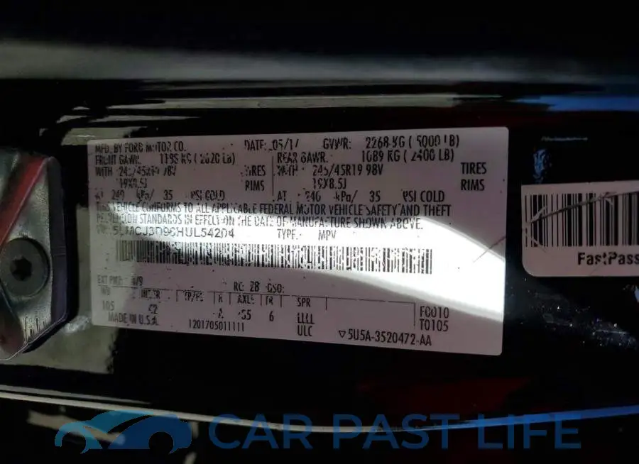5LMCJ3D96HUL54204# 13