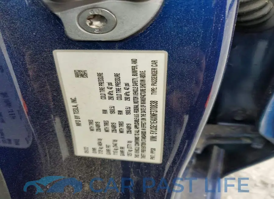 5YJ3E1EAXNF370838# 12