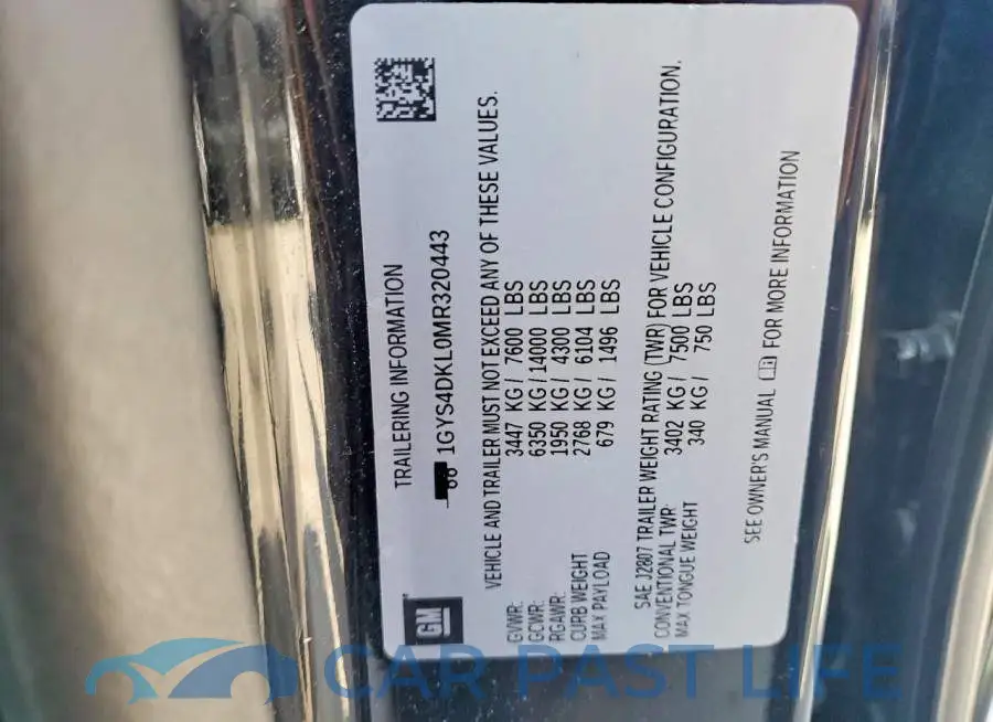 1GYS4DKL0MR320443# 13
