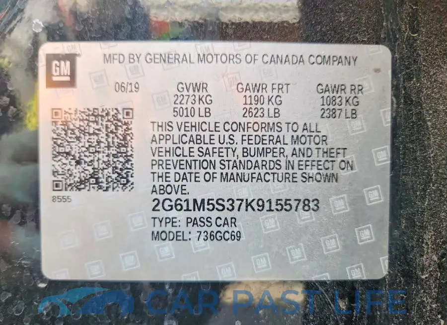 2G61M5S37K9155783# 13