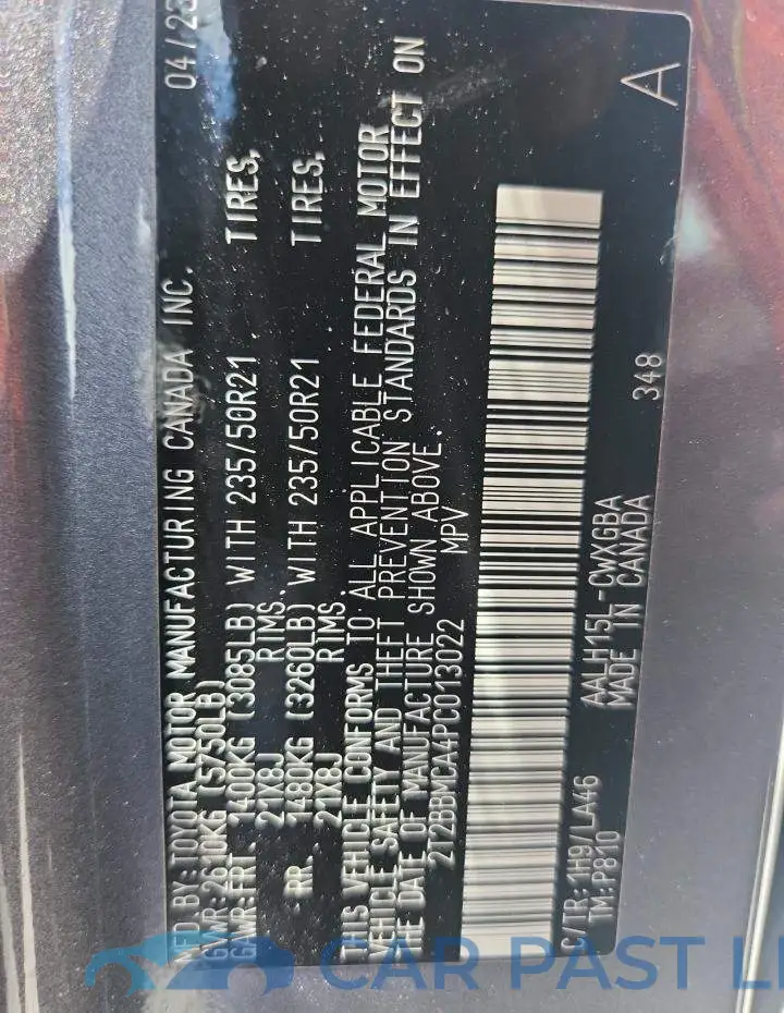 2T2BBMCA4PC013022# 14