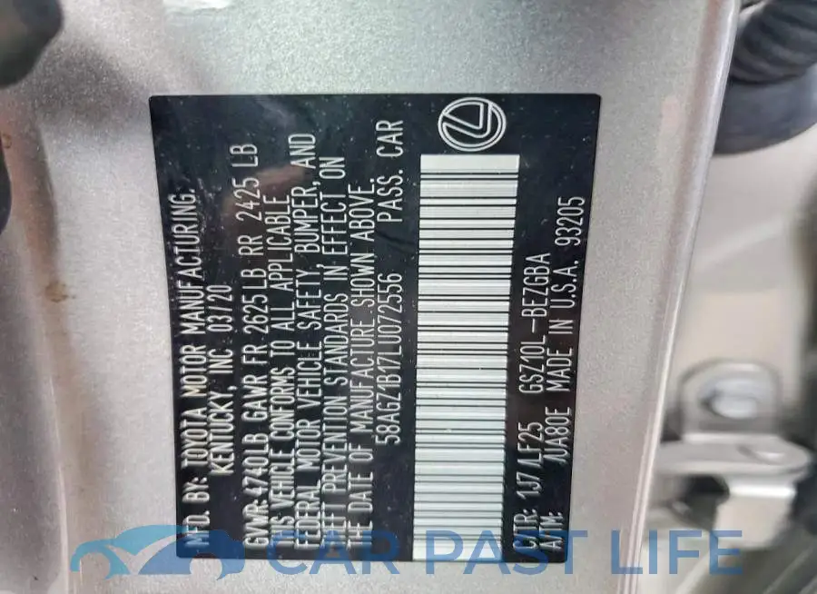 58AGZ1B17LU072556# 12