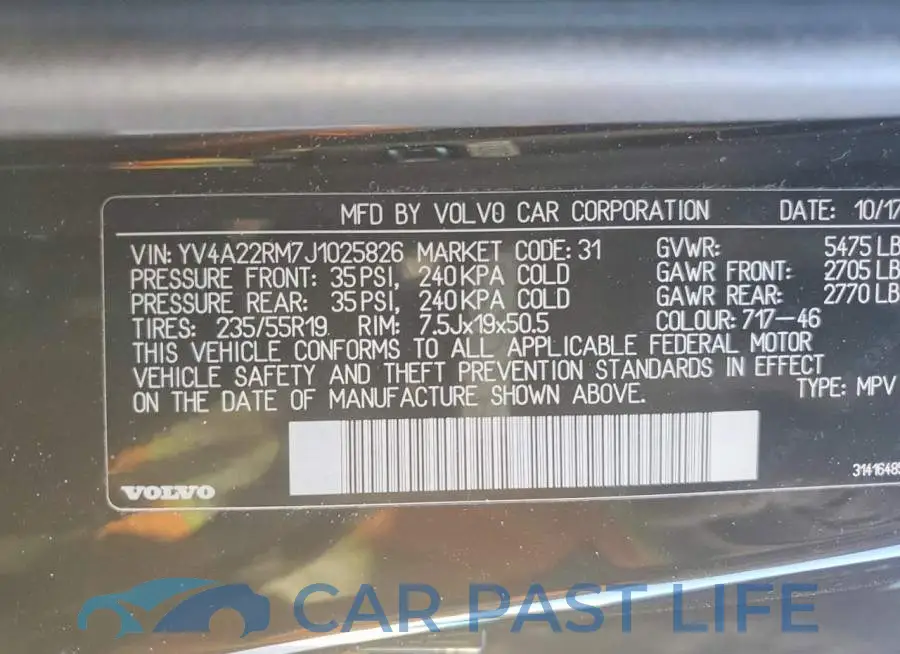YV4A22RM7J1025826# 12